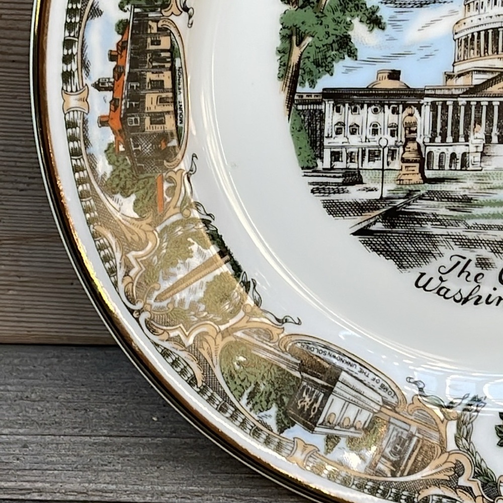 Vintage Souvenir Plate Featuring The Capitol Washington D.C. - Picture 5 of 11